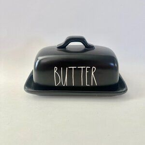 Rae dunn ceramic black butter dish
